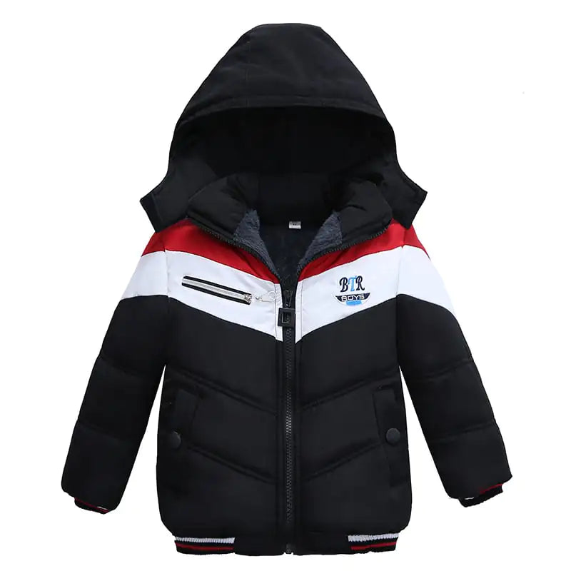 Boys' Long Sleeved Hooded Padded Jacket