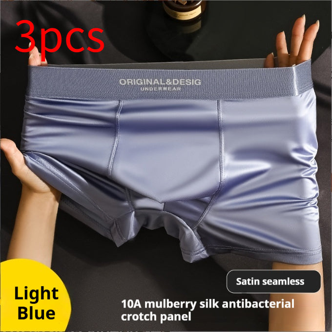 Men's Ice Silk Satin Boxers | Lightweight Breathable Summer Underwear Shorts