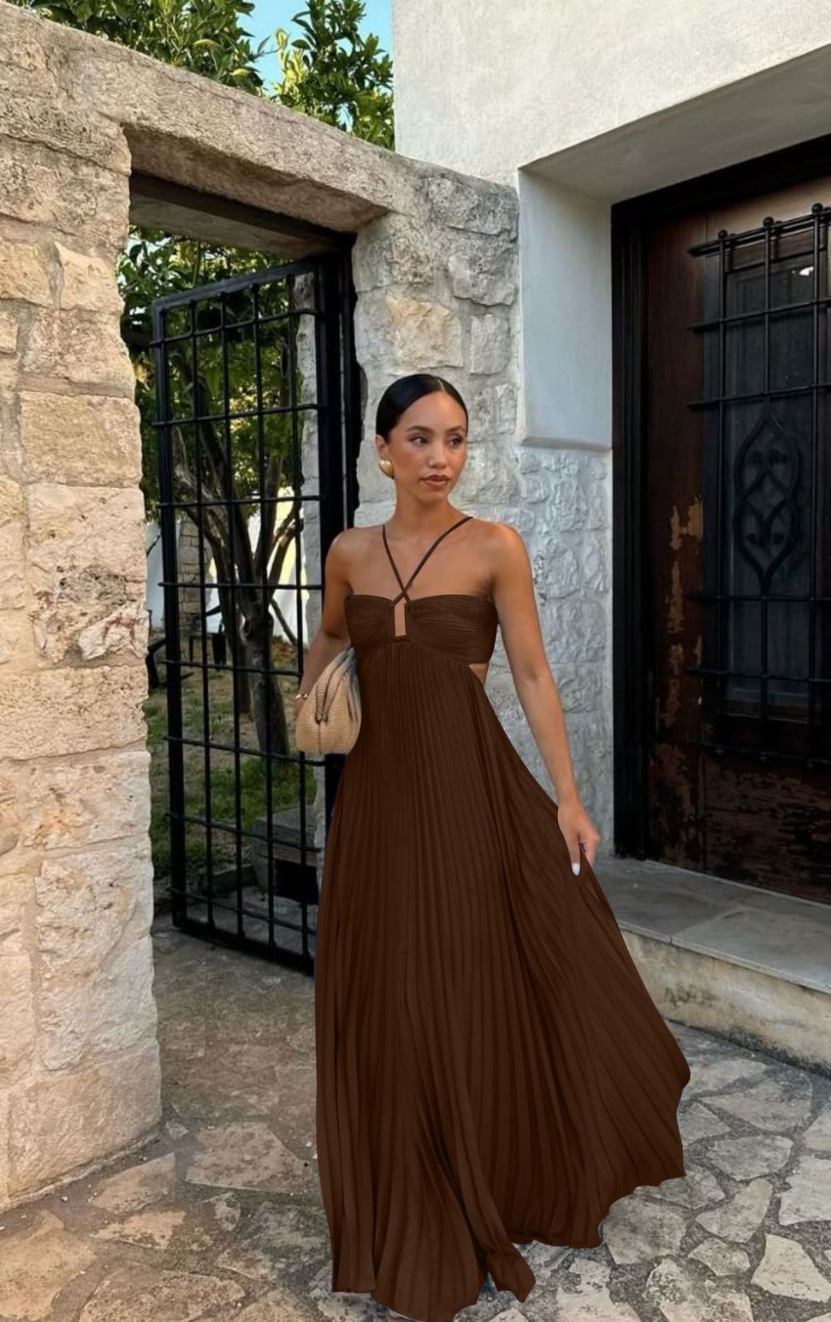 top long dress Women's High Waist Swing Maxi Dixie seven drawer dresser and rehearsal dinners FBTOF_Dress Size:US 28/UK 30/EU 58