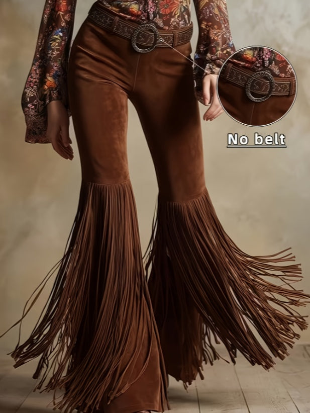 High-waisted, Figure-flattering Bohemian Style Wide-leg Pants