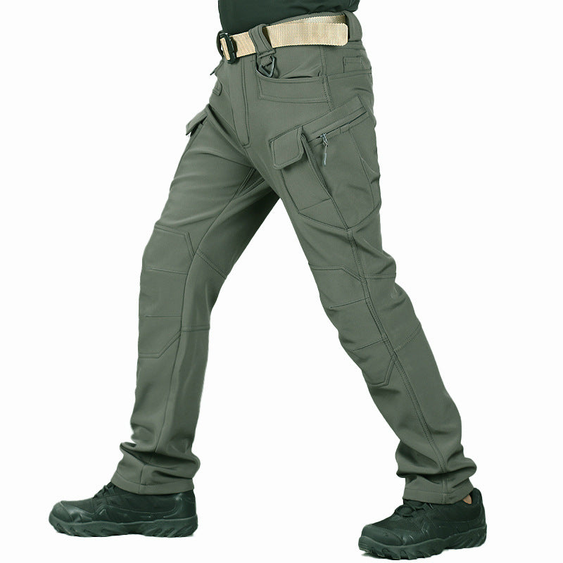 Autumn And Winter Outdoor Tactics Pants Men's Loose Large Size Plus Velvet