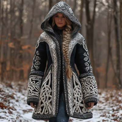 Women's Skin-friendly, Anti-pilling Knitted Cardigan With A Round Neckline, Loose Fit, And Long Length