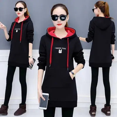 Mid-Length Plus Velvet Long-Sleeved Jacket for Women